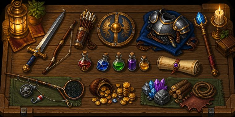 Objetos y equipo de AOMania